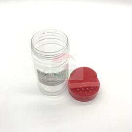 Shaker Cap Type Clear Plastic Cylinder / Plastic Spice Containers With Red Cap FDA Certification