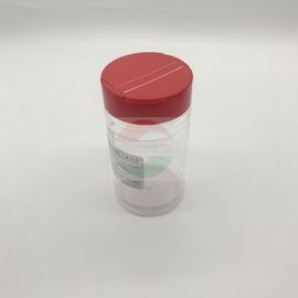 Shaker Cap Type Clear Plastic Cylinder / Plastic Spice Containers With Red Cap FDA Certification