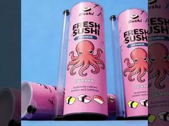 push up χάρτινο σωλήνα σούσι με σάλτσα σόγιας