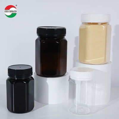 Customized Colorful Screw Cap Black PET Plastic Jar with Gasket for Nutrition Vitamins Soft Candy Dried Fruit