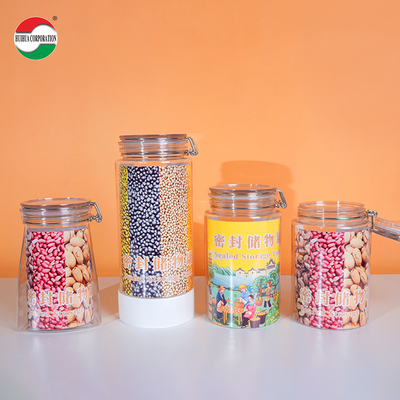 Low MOQ Good Airtight 1000ml 1500ml 1800ml PET Jar Plastic Can for Storage