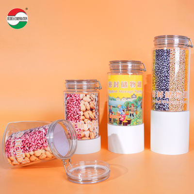 Low MOQ Good Airtight 1000ml 1500ml 1800ml PET Jar Plastic Can for Storage