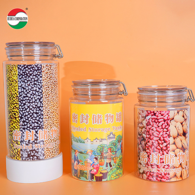 Low MOQ Good Airtight 1000ml 1500ml 1800ml PET Jar Plastic Can for Storage