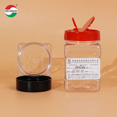 HUIHUA Factory Wholesale Price PET Plastic Spice Jar with Screen Printing for Cookware Salt Pepper Chili Seasoning Container