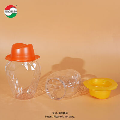 New Product Hat-Shaped Lid PET Can Plasticbottle Food Grade Wide Mouth Cans Hot Sale Factory Made