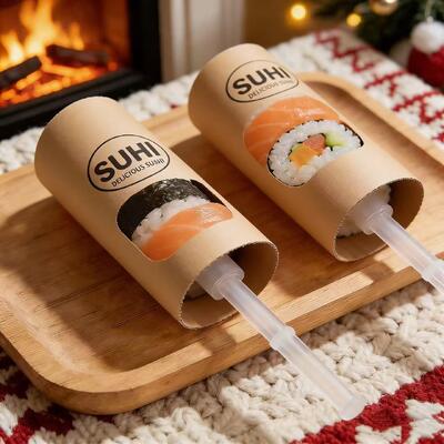 food Grade OEM Sushi Push-Up Tube and PP Sauce Tube Set for Soy Sauce Takeaway Condiments Food Packaging Length