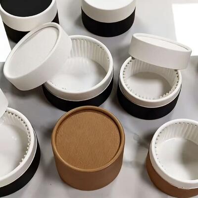 Custom Cylinder Food Grade Baking Cake Dessert Kraft Paper Tube Packaging Luxury Cylinder Cardboard Box Cheesecake Canister