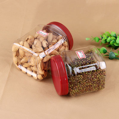 Food Grade Plastic Storage Wide Mouth Food Candy Container Jar Round PET Clear Plastic Cookie Jar With Lid