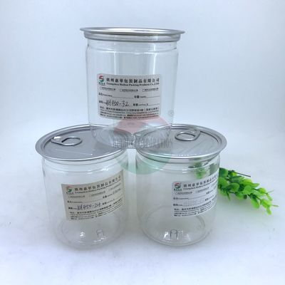 100ml 200ml 300ml Food Grade Pet Cans Clear Plastic Jars With Pe Lid And Aluminum Metal Lid