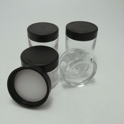 3oz Childproof Clear Containers Herbs Flowers Glass Jar CBD Flowers Jar