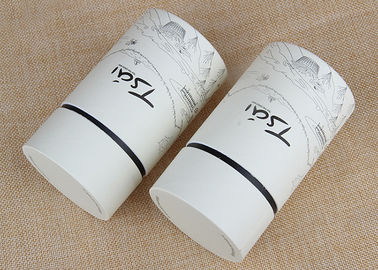 Food Package Tea Paper Tube Packaging Flat Top / Bottom Canister Custom Paper Tubes
