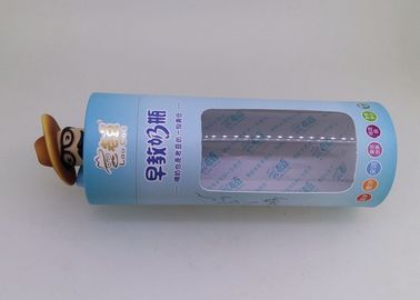 δοχεία εγγράφου διαμέτρων 83mm που συσκευάζουν με το σαφές παράθυρο PVC για τη σίτιση του μπουκαλιού/τυπωμένων των συνήθεια σωλήνων εγγράφου