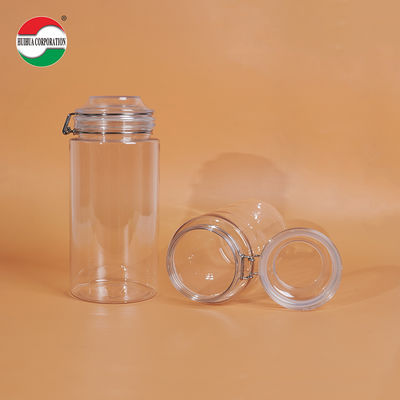 Διαφανή πλαστικά βάζα PET 1660ML για τρόφιμα, διαφανή πλαστικά κυλινδρικά σφραγισμένα βάζα για βιώσιμη και φιλική προς το περιβάλλον συσκευασία