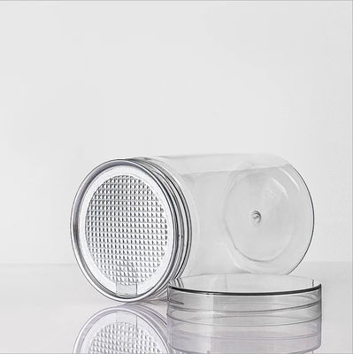 500ml 600ml 750ml 1000ml 75*120 85*115 85*120 85*130 Transparent Clear PET Can Plastic Jar Top Screw Cap with Aluminum Easy Open Lids for Nuts  Pistachio