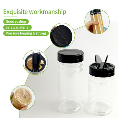 Wholesale Sample Provided Plastic Spice Jars Bottles Containers With Black Lid Perfect for Storing Spice and Powders
