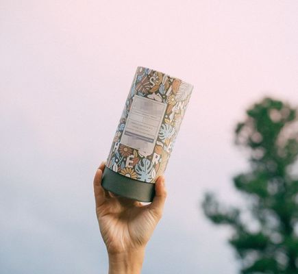 Natural Coffee Bean Drink Powder Container Paper Tube Tea Box Round Paper Tea Package Tube