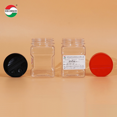 350ML Plastic Shaker Bottle Pet Packing Shaker Plastic Spice Jars/Containers With Flip Top Lid