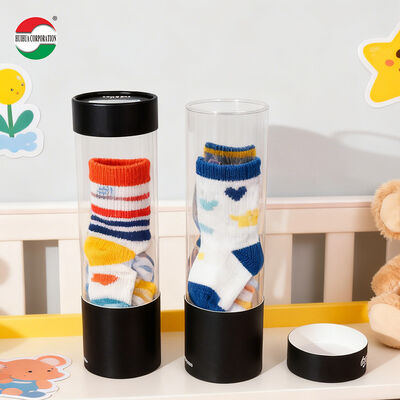Recycled Cylinder Packaging Tube with Clear Window for Clothes Toys Kraft Paper Gift Cosmetic Bottle Box