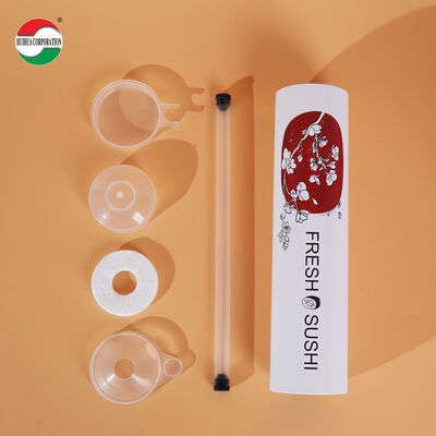 Οικολογικό Push Pop up Sushi Food Paper Tube Canister Container με Σωλήνα και Αφρό Χωρίς Διαρροές Εύκολο στη Μεταφορά Κυλινδρική Συσκευασία