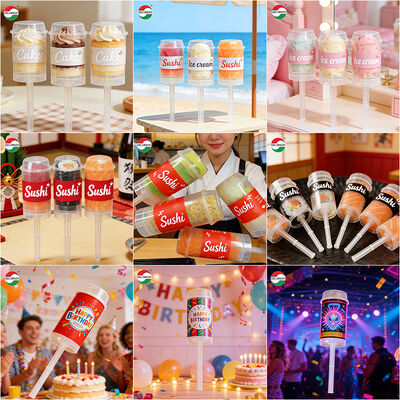 Οικονομικό Σούσι Τροφίμων Προώθηση Pop up πλαστικό σωλήνα Custom New Design PP πλαστικό μπουκάλι συσκευασία για ζελέ κέικ