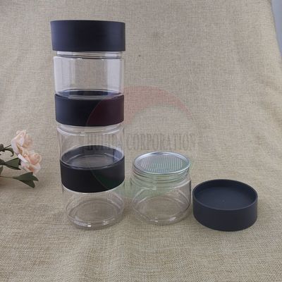 Black Lid Plastic Jars PET Material Transparent Storage Cans Food Packaging And Sub-Packaging For Storage Boxes